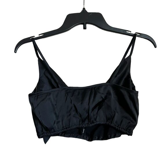 Vero Moda Nat Satin Crop Top Cowl Neck Spaghetti Straps XS Black Goth Emo Fairy - Picture 3 of 6